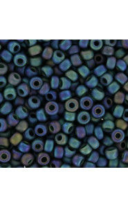 Miyuki rocailles Perlen 8/0 - Matted transparent dark emerald ab 8-156FR